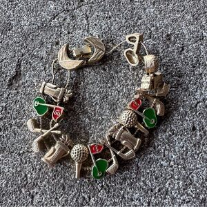VTG Goldette Slide Golf Charm Bracelet